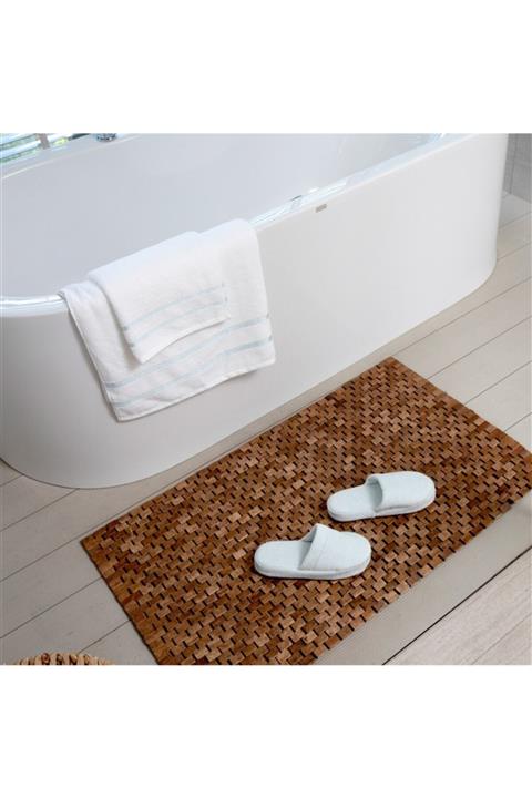 Chakra Pinta Ahşap Paspas 60x100 Bej