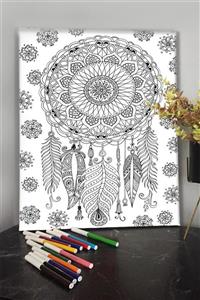 KanvasSepeti Desen 1 40x30cm Çocuklar Için Özel Boyanabilir Tablo Tuval Mandala Kalem Hediyesi Yoktur.