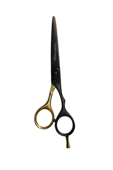 Luchs Solingen Gold Siyah Kuaför Makası 6 Inç Berber Makası Profesyonel