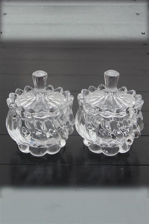 PİNK DESİGN KİTCHEN Lüks Cam Kristal Şekerlik, 2 Adet