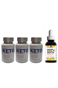 HİNTOHU Keto Actives Weight Loss Kilolara Elveda 60 Pcs 3 Adet + Harmonica Linea 30ml Damla