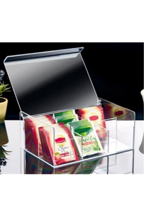 MAQYA KOZMETİK Boxup 6 Bölmeli Dikdörtgen Çay Ve Kahve Kutusu
