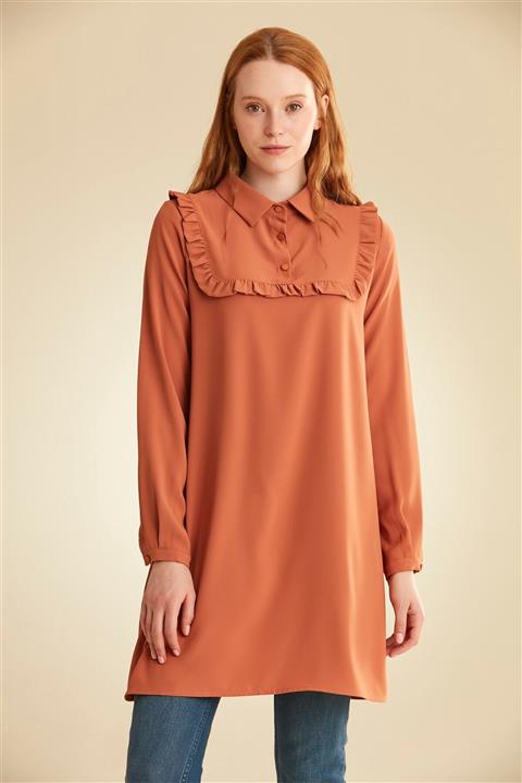 Tuğba Kadın Tarçın Fırfırlı Bluz