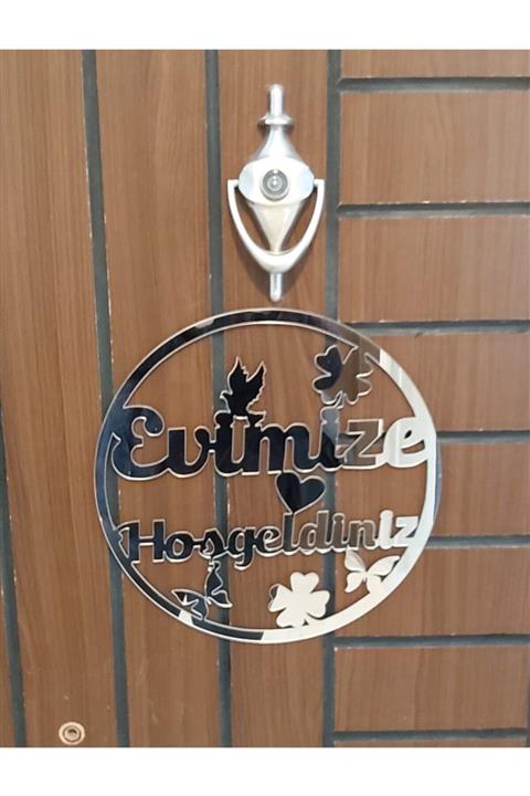 GülEr Lazer Dekoratif Kapı Süsü Gümüş 29x29cm