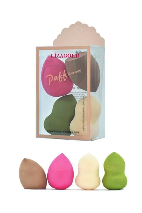 LİZAGOLD Armut Sünger 4 Lü Set Büyük Boy Renkli