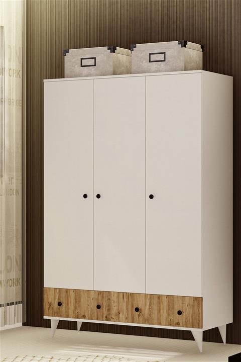 Metalia 3 Kapılı 2 Çekmeceli Gardrop Dolap Gm 313