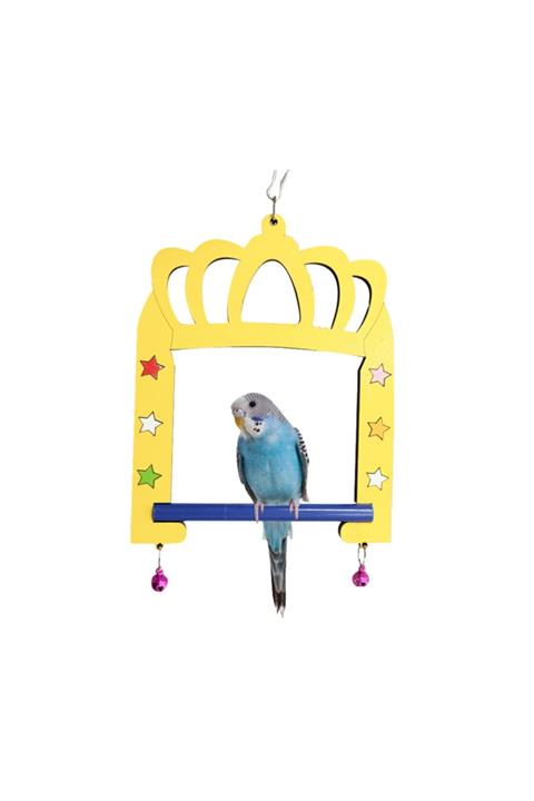 Mega Oto Market Kuş Salıncağı Ahşap Renkli Zilli Kancalı Model - 2