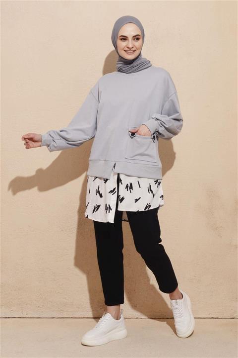 Nefise Önü Cep Detaylı Penye Tunik