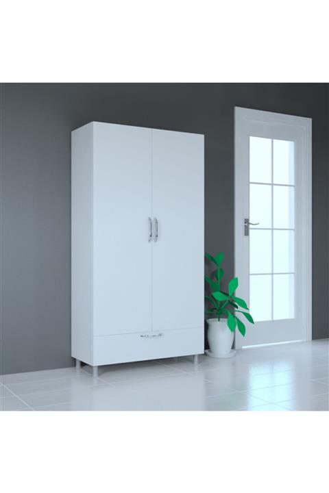 MOBİLİQUE 2 Kapaklı 90 Cm Beyaz Gardrop