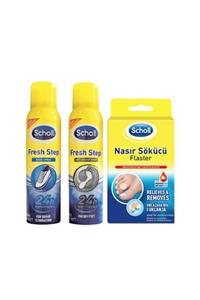 Scholl Fresh Step Koku Önleyici Ayak + Ayakkabı Spreyi + Nasır Sökücü Flaster 8 Adet