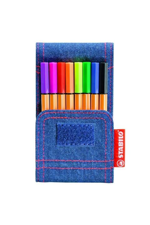 Stabilo Point 88 Mini Jeans 8'li Set Keçe Uçlu Kalem 668/8-06