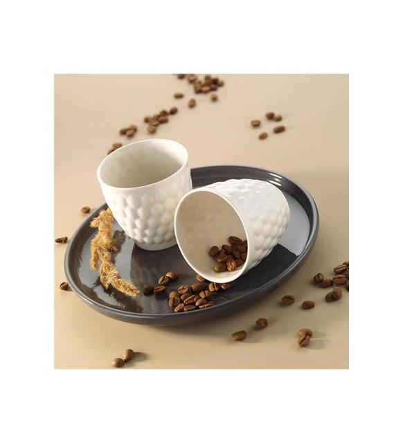 Kütahya Porselen Favo Kahve Fincan Seti 90 Cc Krem 3 Lü