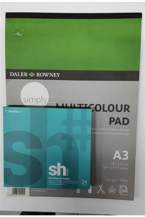 Daler Rowney Simply A/3 Soft Patel Ve Kuru Boya Için Defter Shinhan 24 Renk Soft Pastel