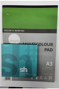 Daler Rowney Simply A/3 Soft Patel Ve Kuru Boya Için Defter Shinhan 24 Renk Soft Pastel