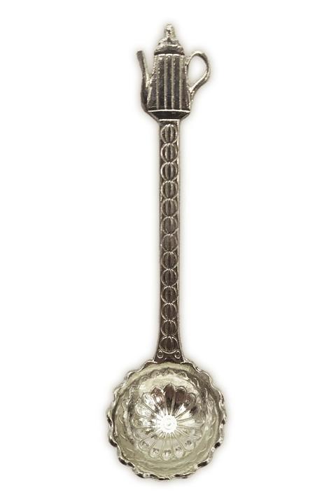 Batur Ticaret Mini Çaydanlık Detaylı Kahve Ölçeği Baharat Ve Şeker Kaşığı Gümüş