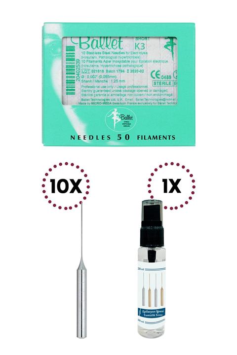 Ballet 10 Adet K3 Gümüş Epilasyon Iğnesi Orijinal K3 Çelik Iğne 20402510