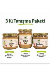 Naturel Çiftçi Ntezme10 Tanışma Paketi Fıstık,fındık,badem Ezmesi 3lü Set 950gr