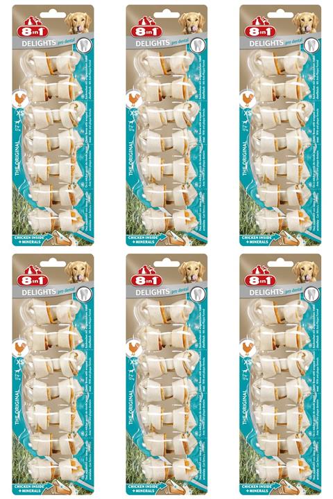 8in1 Pro Dental Bone Plak Önleyici Diş Dostu Tavuklu Ağız Bakım Kemiği 7’li Paket X 6 Adet