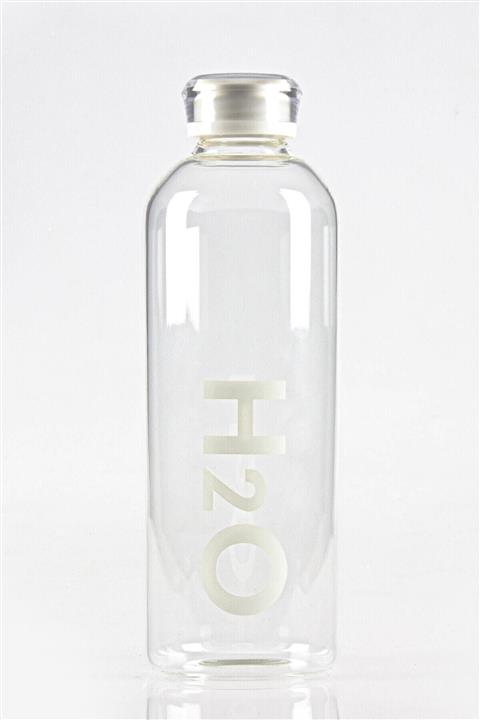 Tohana H20 Baskılı Borosilikat Cam Matara 1000ml Beyaz Thn81000