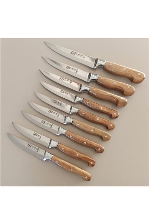 Lazoğlu 9 Parça Demethome Orjinal Sürmene Mutfak Bıçak Seti Set Sebze Meyve Ve Doğrama Bıçak Seti