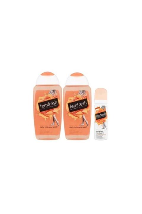 Femfresh Seyahat Boy Genital Bölge Deodorant 50ml + Genital Bölge Günlük Yıkama Jeli 250 Ml X 2 Adet