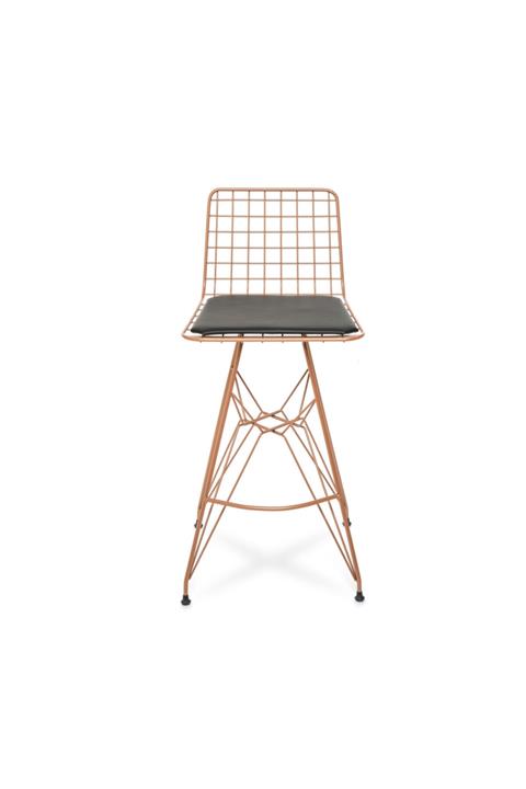 Akın Lux Akın Lüx Tel Bar Taburesi - Bakır/siyah