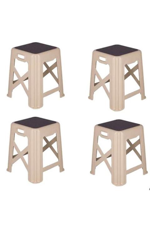 WARRANTY KITCHEN 4 Adet Büyük Evelüx Sempati Plastik Tabure Bahçe Taburesi Oturak