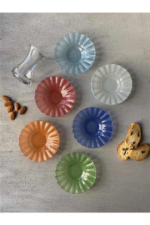 Zigo Glass Kliun Cam Çay Tabağı Seti 6'lı