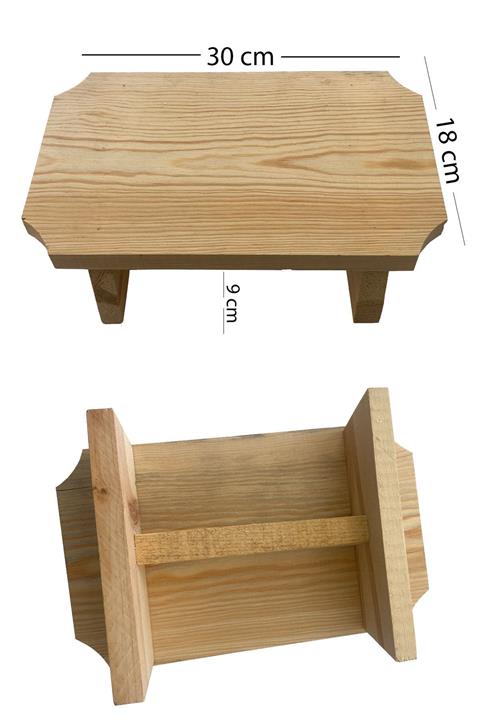 aktarix Ahşap Salata Tahtası 30 Cm X 18 Cm Orta Boy Doğrama Tahtası Ayaklı