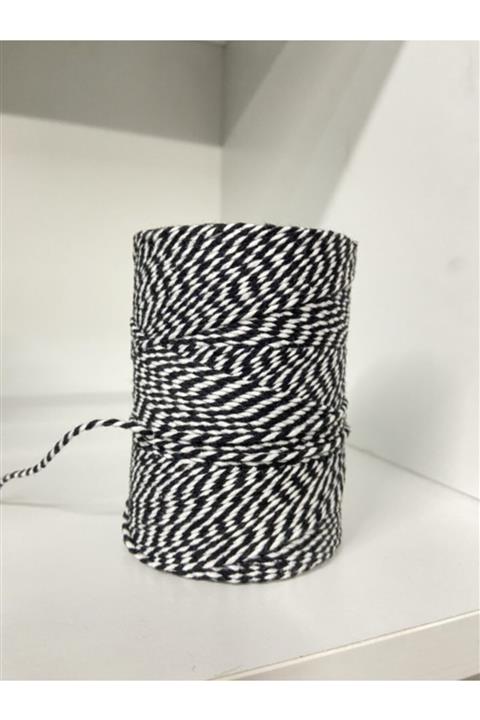 Akduman İplik Siyah Beyaz Hediye Paketleme İpi 200 mt