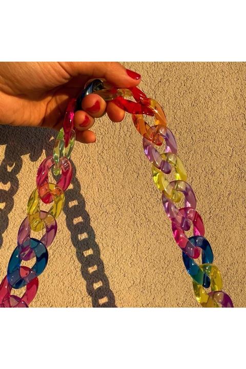 SAY IT LOUDER Renkli Akrilik Çanta Sapı