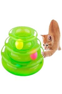 TİNEKE Tower Of Tracks Toplu Yuvarlak Kedi Oyuncağı Kedi Eğlencesi Yeşil