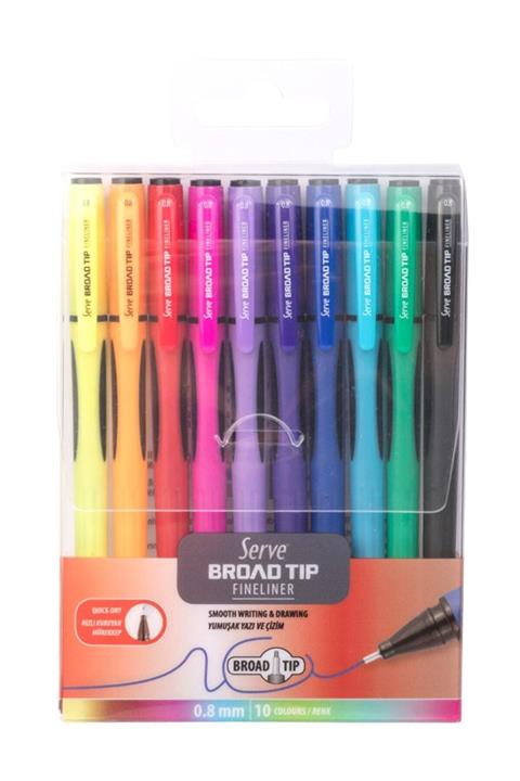Serve Broad Tip Fineliner 0.8 Mm 10'lu