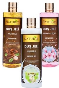 Ilgaz Naturix Organix Organik Japon Kirazı Duş Jeli 400 Ml + Keçi Sütü Duş Jeli 400 Ml + Argan Yağlı Duş Jeli 400 Ml