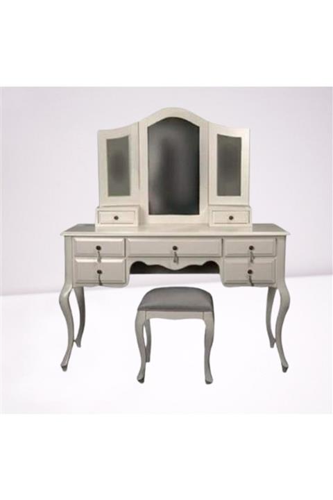 BENGİ TİCARET Bengi Makyaj Masası Krem 5 Çekmeceli Puflu