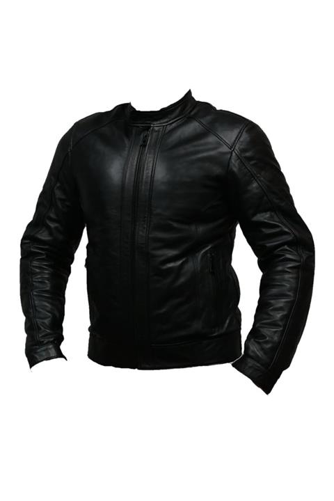 Vexo Unisex Siyah Moto Deri Mont