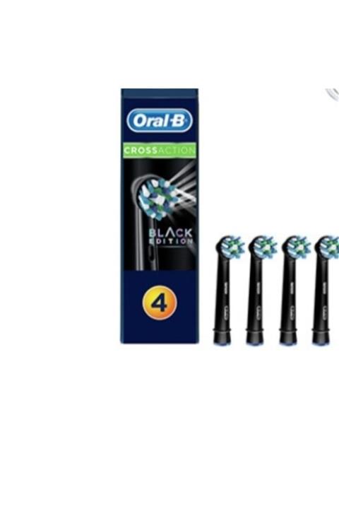 OralB Oral B Şarjlı Dis Firçasi Yedek Basligi Cross Action Siyah 4lü Black