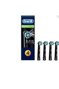 OralB Oral B Şarjlı Dis Firçasi Yedek Basligi Cross Action Siyah 4lü Black