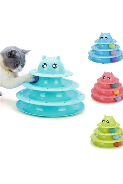 Easy Pet 3 Katlı Kedi Oyuncağı Kedi Başlıklı