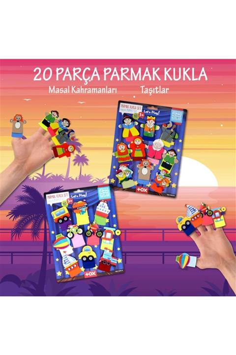 Tox 2 Set - 20 Parça Masal Kahramanları Ve Taşıtlar Parmak Kukla T181 T225