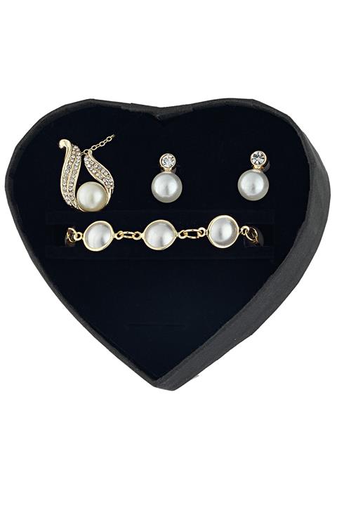 Forentina Inci Modeli Kolye Bileklik Küpe Seti