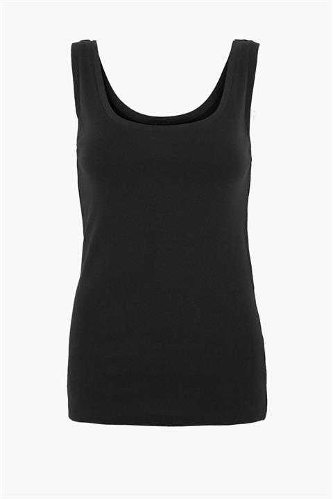 Marks & Spencer Kadın Siyah Saf Pamuklu Regular Fit Atlet T41008946