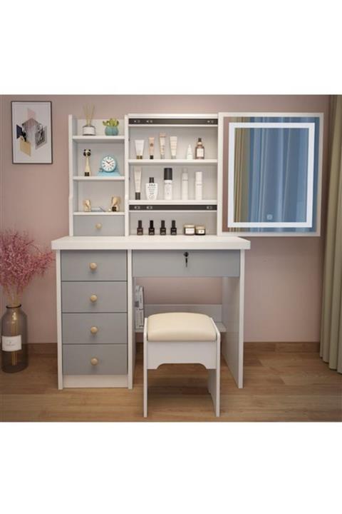 Ünallar Çok Amaçlı, Şık ve Dekoratif Aynalı Makyaj Masası