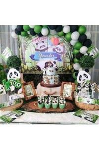 tmgrup Panda Konsept 100 Adet Metalik Balon Ve Balon Zinciri Panda Doğum Günü Parti