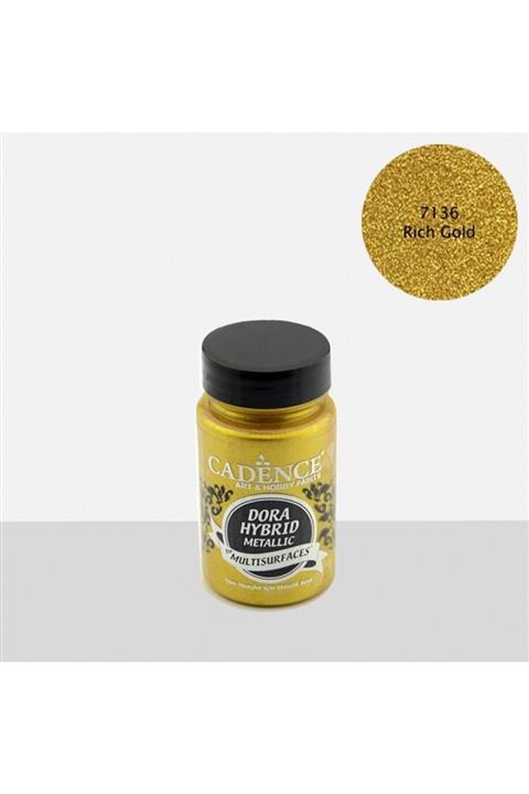 Cadence Dora Hibrit Metalik Multisurface Akrilik Boya 90 Ml 7136 Rich Gold
