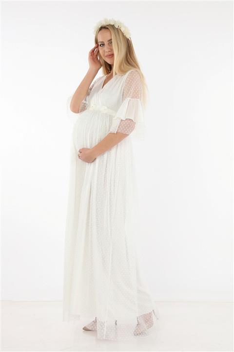 Işşıl Hamile Puanlı Tül Elbise