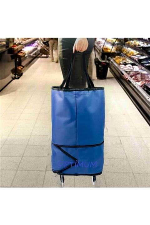 Ankaflex Alışveriş Çantası Katlanabilir Çanta Tekerlekli Büyük Boy Alışveriş Torbası