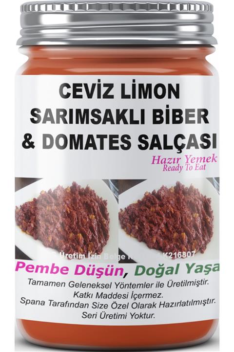 SPANA Ceviz Limon Sarımsaklı Biber& Domates Salçası Ev Yapımı Katkısız 330gr