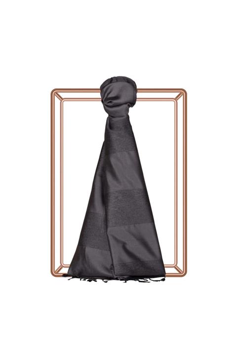 ipekevi Simli Blok Ipek Şal - Füme