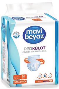 Mavi beyaz Ped Külot Yetişkin Hasta Bezi Extra Large Boy-x Large 30 Lu 3 Paket 90 Kullanım